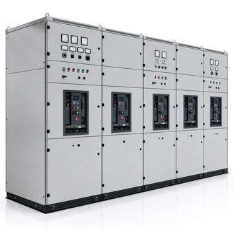 A lineup of switchgear sections