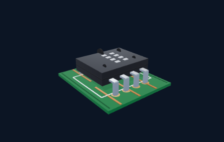 A DIP-8 integrated circuit on a board